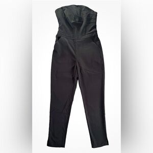 Silence + Noise Black Dress Tuxedo Pants Strapless Jumpsuit New sz 8